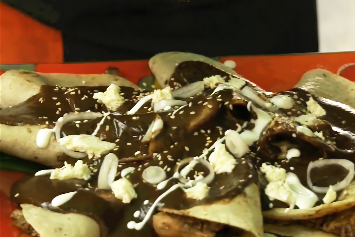 Enchiladas de pato con mole negro El Gourmet