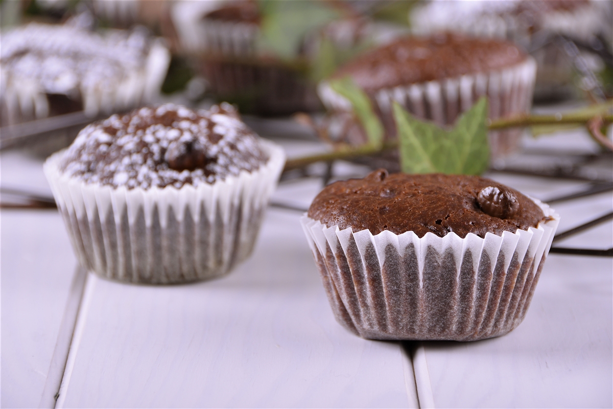 Muffins de chocolate, banana y nueces El Gourmet
