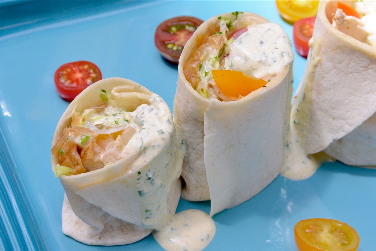 Wrap de pollo a la parrilla con salsa untuosa especiada El Gourmet