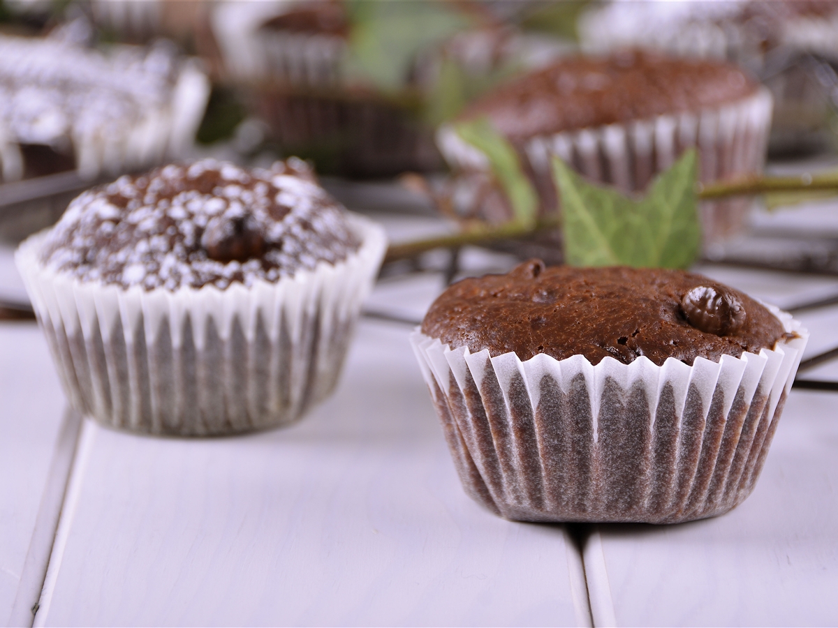 Muffins de chocolate, banana y nueces El Gourmet